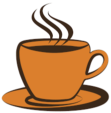 A graphic of a coffee cup steaming.